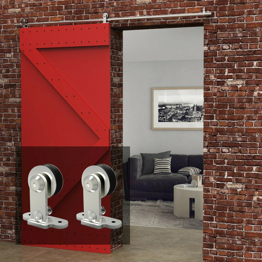 4-16 ft Sliding Barn Door for Single Door, Hardware, Stainless Steel, T Shape Hanger Kit, Smoothly and Silently