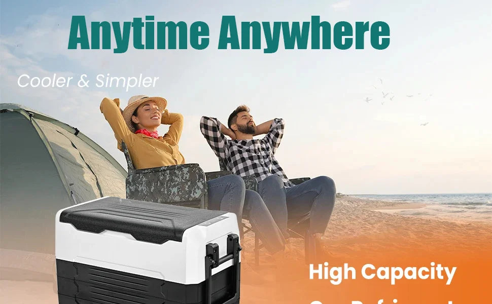 35L Portable Car Freezer Powerful Compressor Quickly Cooler Small Car Fridge Dual Zone for Home Outdoors Camping Traveling Use