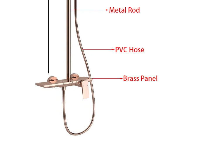 Rose Gold Shower Faucet Bathroom Hot Cold Mixer Bath Shower System Bathtub Wall Mount Round SPA Rainfall Luxury Set