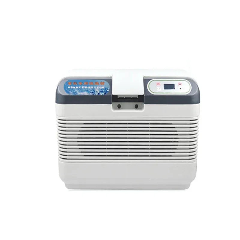 Dual Charging Portable Car Refrigerator, 12V Car 220V Home Mini Fridge with Carry Strap