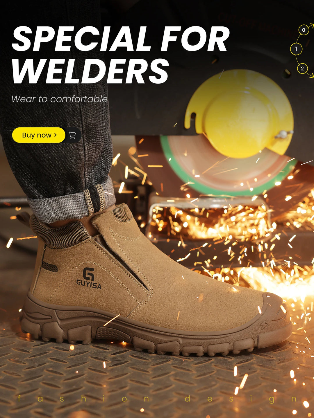 Men's work shoes with anti-crush, anti-puncture and anti-scald rubber soles for all seasons