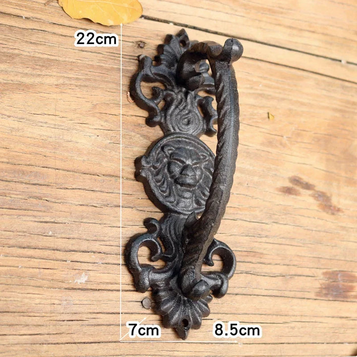 Retro European  Garden Courtyard Cast Iron Craft Door Handles Home Decoration Wall Decoration Door Handle Room Accessories WY609