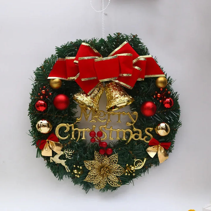 Christmas Wreath for Front Door Red Gold Window Wall Door Decorations 2024 Christmas Garland Ornament Guirnalda Navidad