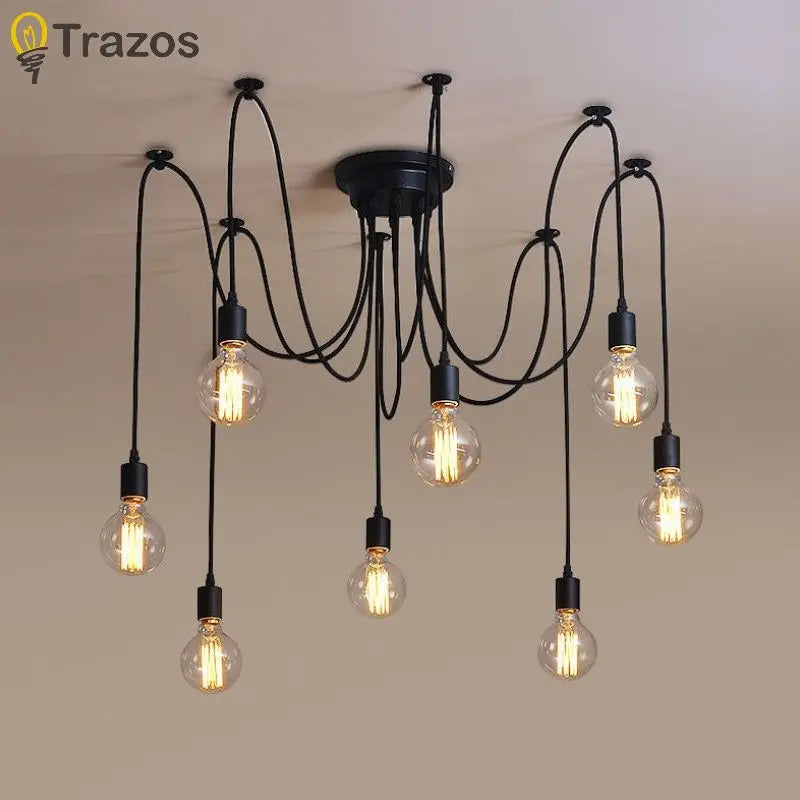 Simple Chandelier Restaurant Clothing Shop Industrial Wind Multi-head Spider Light