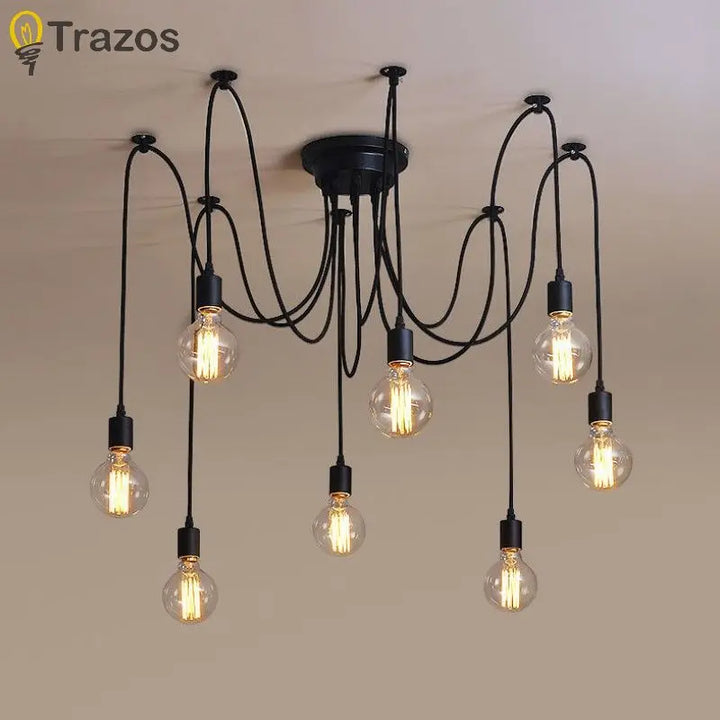 Simple Chandelier Restaurant Clothing Shop Industrial Wind Multi-head Spider Light