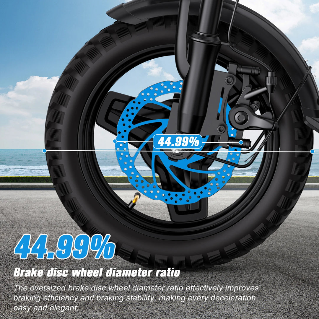 DEEPOWER A14 500W multi-link shock absorption system small electric bicycle, suitable for urban travel and outdoor activities