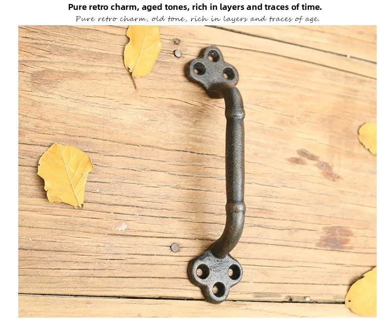 Retro Outdoor Iron Door Pulls European Sle Courard Decorative Wall Art Home Decor Iron Artistry Vintage Door Handles