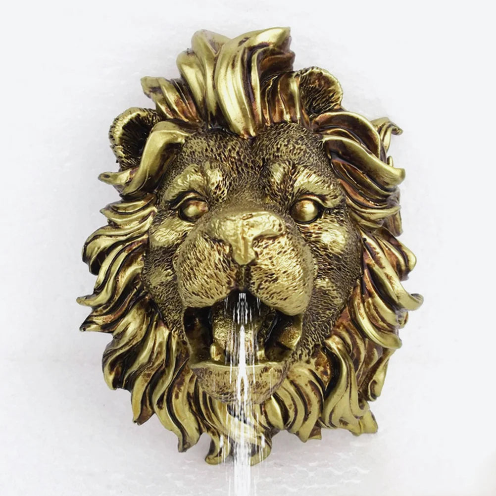 Fountain Wall Lion Nozzle Water Hanging Outdoor Sprayer Garden Spray Sprinkler Pond Decor Waterfall Mounted Sculpture