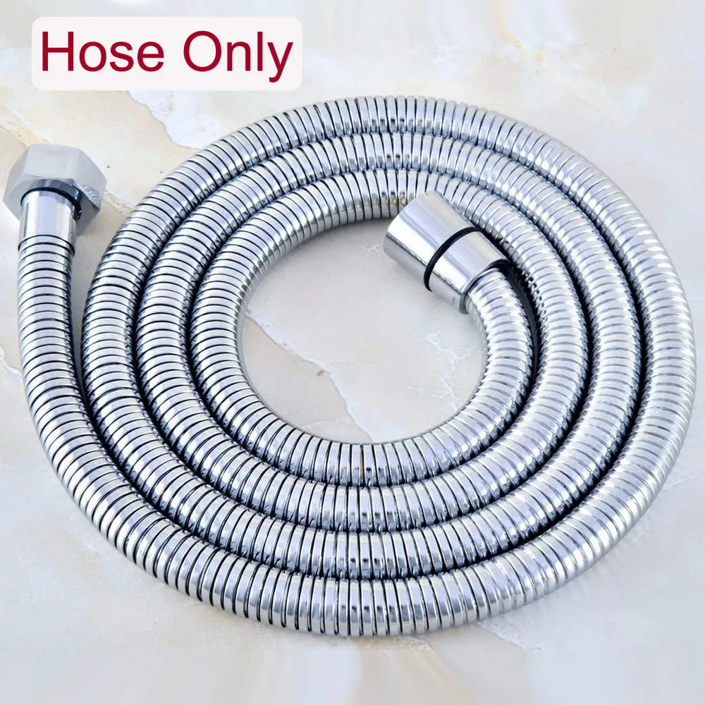 Polished Chrome Brass Bathroom Telephone Shape Hand Spray Handheld Shower head & 1.5m Shower Hose & Wall Bracket Lzh350