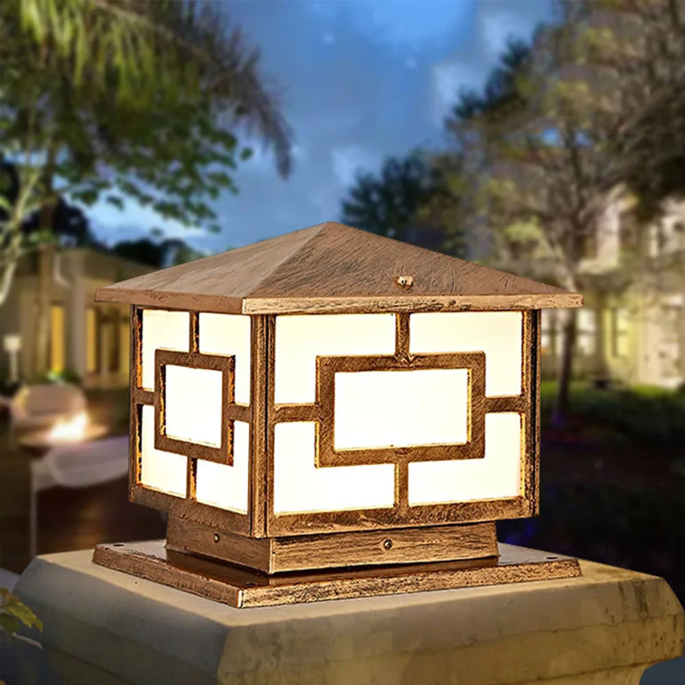 Outdoor Garden Pillar Lamp European Style Decor Courtyard Light Antique Waterproof Door Post Lamp Rainproof Fence Pillar Light