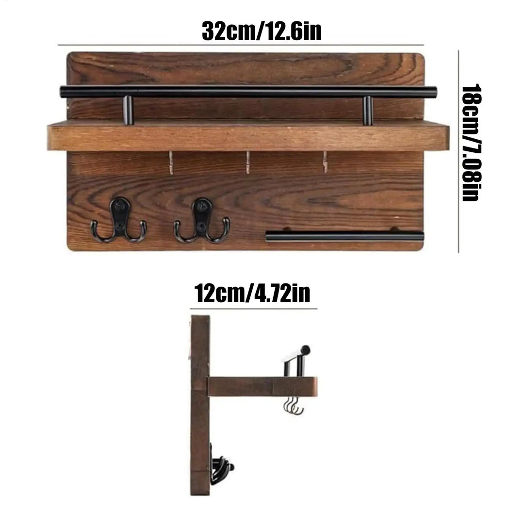 Key Holder for Entrance Wall Mount Wooden Retro Decorative Hanger  Wall Mounted Mail Organizer with Shelf for Coat Mail Entryway
