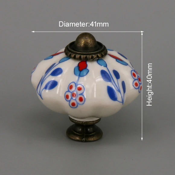 One Piece Vintage Ceramic Door Knobs for Cabinet Drawer, Closet Cupboard Wardrobe  furniture door  Pull Handle