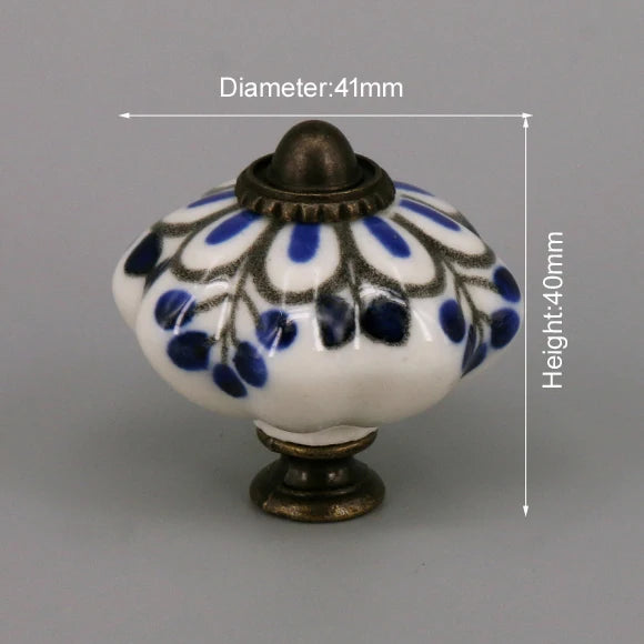 One Piece Vintage Ceramic Door Knobs for Cabinet Drawer, Closet Cupboard Wardrobe  furniture door  Pull Handle