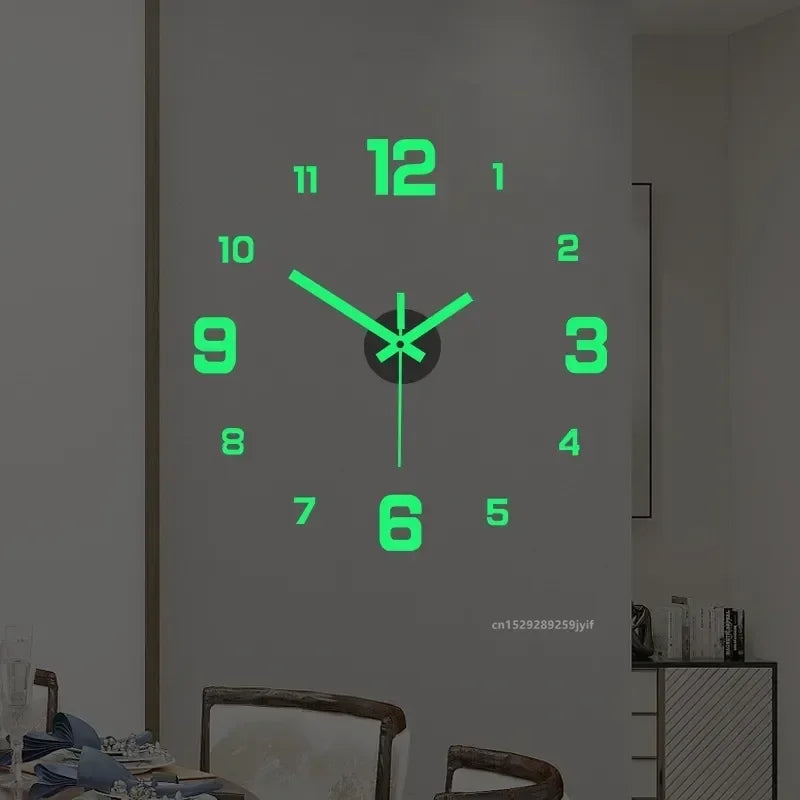 2024 Modern Design Wall Clock 3D DIY Quartz Clocks Fashion Watches Acrylic Mirror Stickers Living Room Home Decor