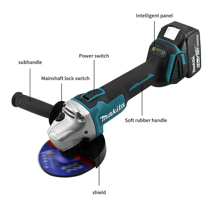 Makita DGA404 18V Brushless Electric Angle Grinder 125mm Cordless Grinder Metal Wood Grinding Polishing Cutting Power Tool