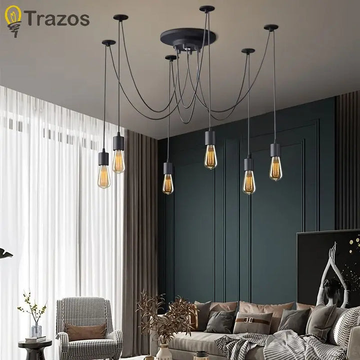Simple Chandelier Restaurant Clothing Shop Industrial Wind Multi-head Spider Light