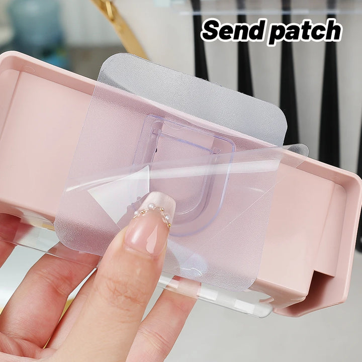 5 Holes Toothbrush Holder with Cover Punch-free Dustproof Toothbrush Storage Racks Wall-mounted Home Bathroom Storage Supplies