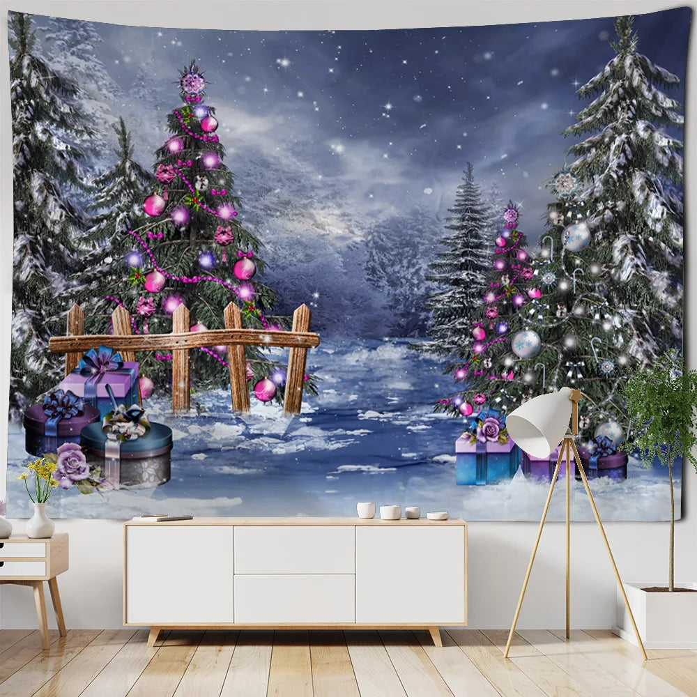 Christmas decoration tapestry, wall hanging, reindeer, Bohemian style, hanging on the wall, room decoration