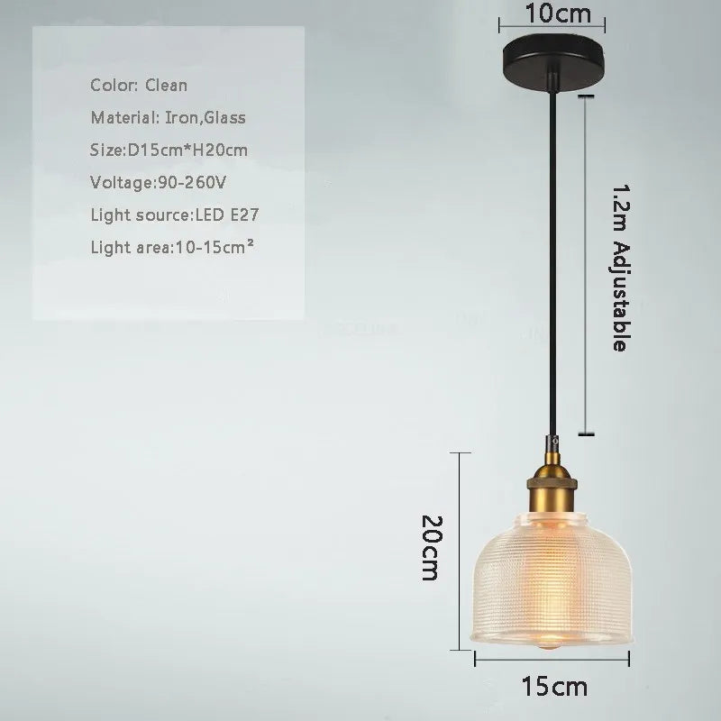 Nordic Glass Pendant Light Modern Brass Creative minimalist Chandelier For Dinning Room E27 Transparent Lampshade For Restaurant