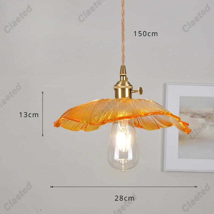 IWHD Modern Copper Glass LED Pendant Lamp Switch Living Room Bedroom Green Amber White Nordic Hanging Lights