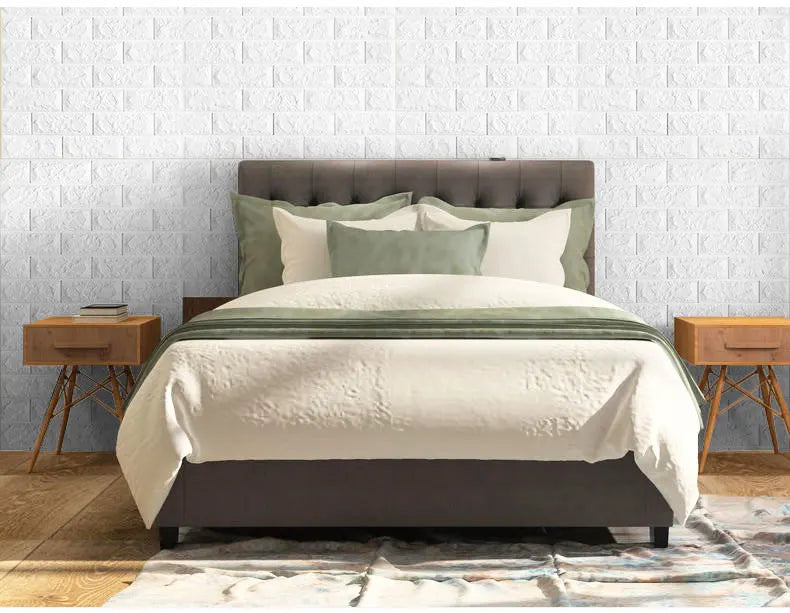 10Pcs Self-Adhesive 3D Wall Sticker DIY Brick Stickers Home Kids Room Kitchen Ceiling Decor No Odor No Pollution Wallpaper 70X77