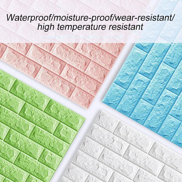 5/12PCS Self Adhesive Wallpaper Peel And Stick 3D Wall Panel Living Room Brick Stickers  Brick Paper Home Decor