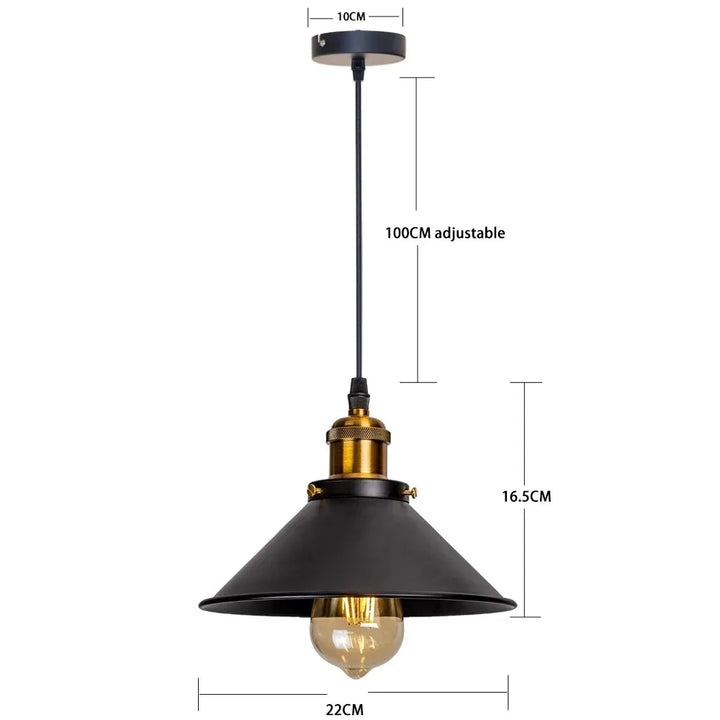 JOYINLED Industrial Chandelier Vintage Retro Black Pendant Light Shade Loft Iron Umbrella Kitchen Bar Hanging Ceiling Light