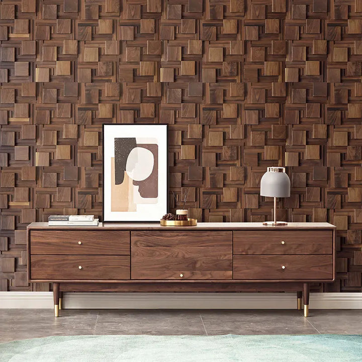 North America imported black walnut log solid wood large square mosaic