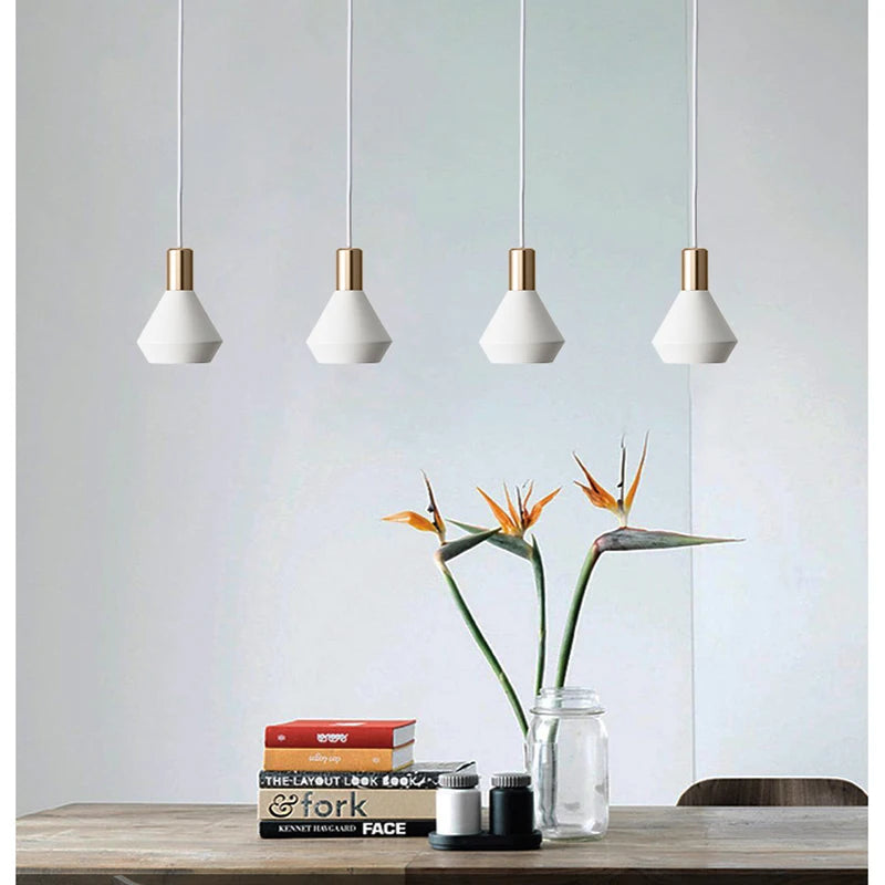 SANDYHA Black White Pendant Lights Lustres Para Sala De Jantar Lamp for Bedroom Lampe Chevet Hanglamp Salon Plafond Chandeliers