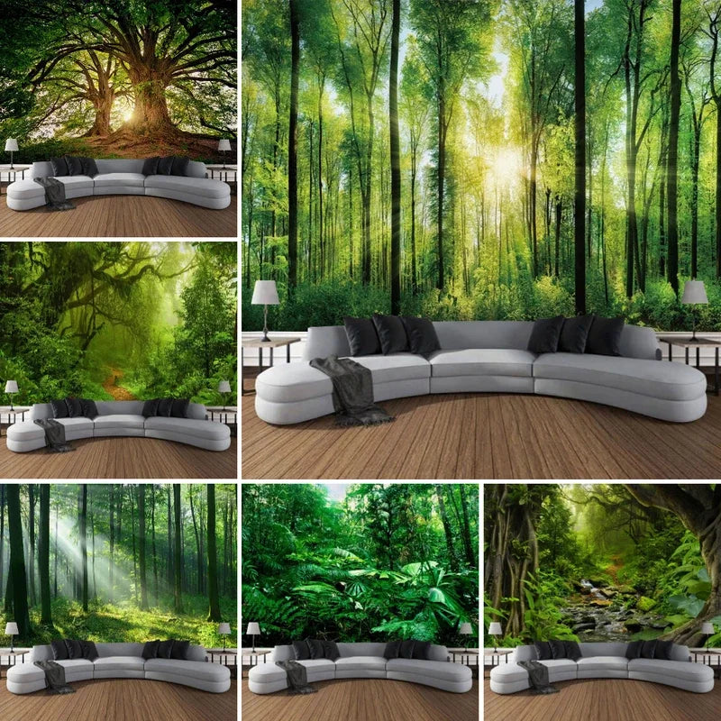 Beautiful Natural Forest Printed Large Wall Tapestry Hanging Bohemian Wall Tapestries Mandala Wall Art Decor