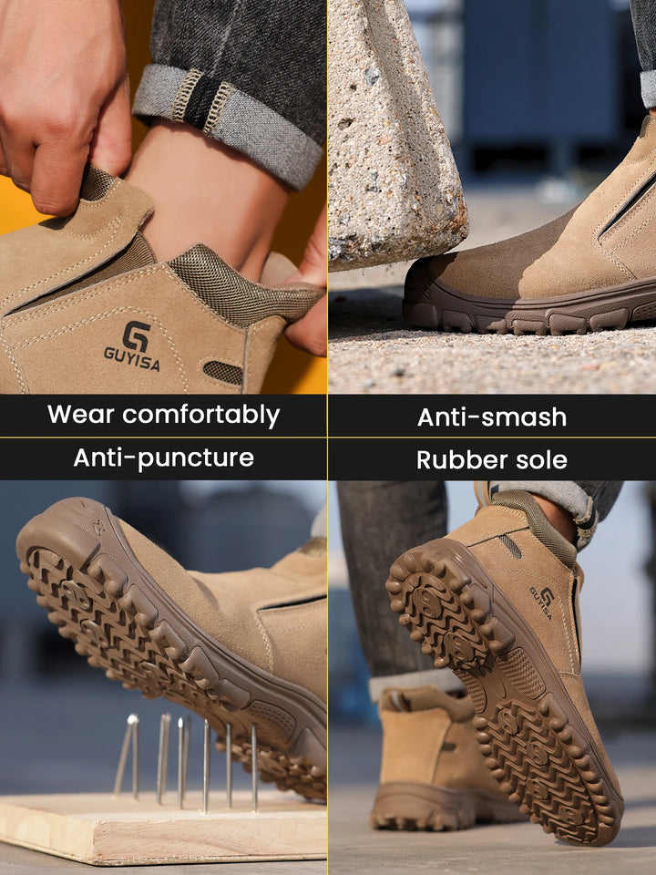 Men's work shoes with anti-crush, anti-puncture and anti-scald rubber soles for all seasons
