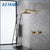 KEMAIDI Shower Faucet Sets 8 inch Antique Brass Round Rainfall Shower Head Wall Mounted Bathroom 2 Handles Shower Systerm