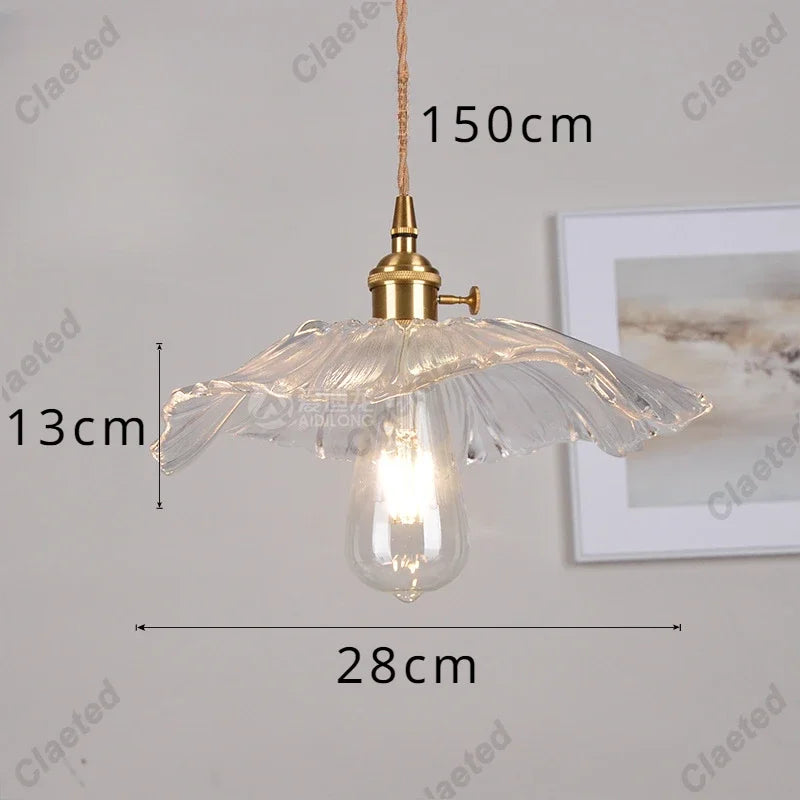 IWHD Modern Copper Glass LED Pendant Lamp Switch Living Room Bedroom Green Amber White Nordic Hanging Lights