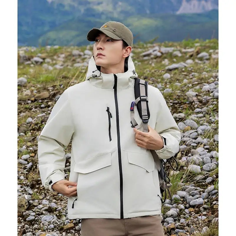 customized logo Spring Autumn Brand Men's Windproof Zipper Jacket Casual High Quality Hooded Baseball Jacket Outdoor C2366