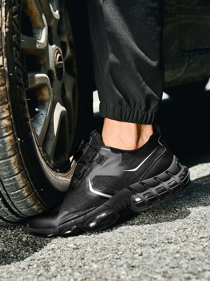 VIPOL Men's outdoor sports shoes, steel-toe shoes, construction site safety shoes, anti-crush and anti-puncture safety shoes