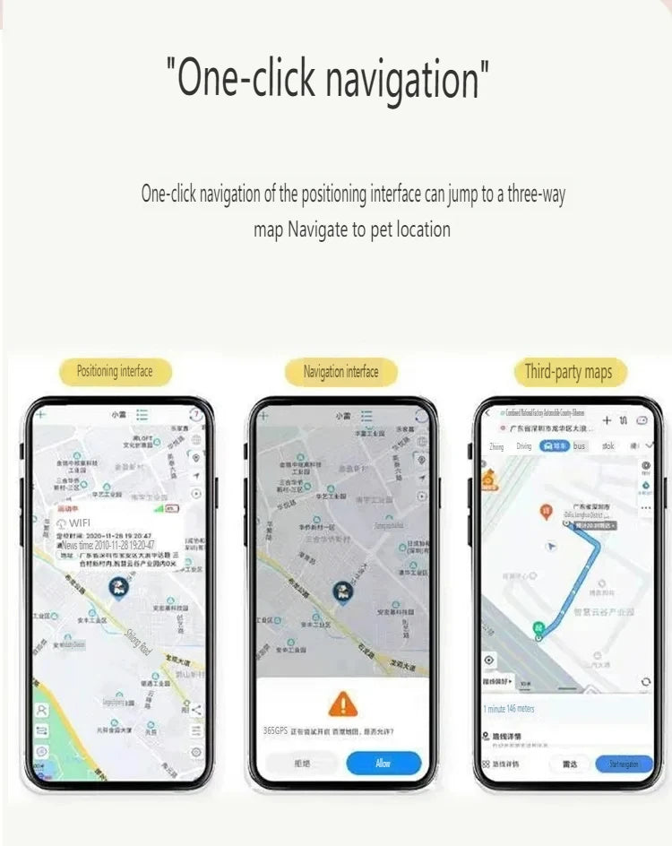 GPS Tracker for Dogs & Cats Worldwide Real-Time Tracking Collar Waterproof Anti-Lost Device , iOS/Android APP, Geo-Fence Alerts