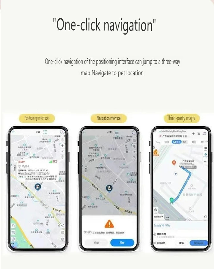 GPS Tracker for Dogs & Cats Worldwide Real-Time Tracking Collar Waterproof Anti-Lost Device , iOS/Android APP, Geo-Fence Alerts