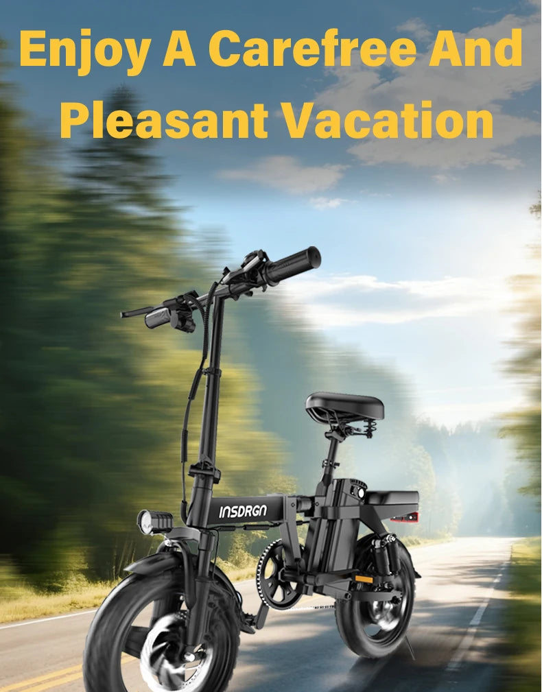DEEPOWER A14 500W multi-link shock absorption system small electric bicycle, suitable for urban travel and outdoor activities