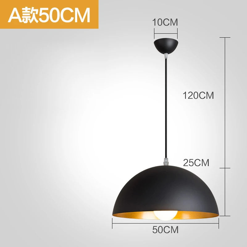 Nordic Retro Industrial Black Ceiling Pendant Lamp E27 for Restaurant Dining Table Bar Decorative Lighting Fixture