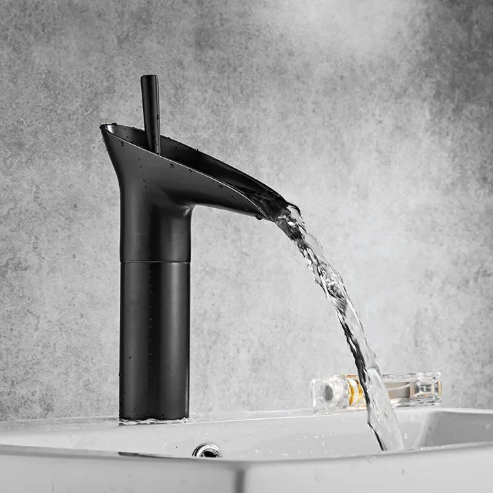 Bathroom Faucet Single Lever Waterfall Basin Faucet Brass Antique Hot and Cold Bathroom Sink Mixer Wine Glass Style Taps