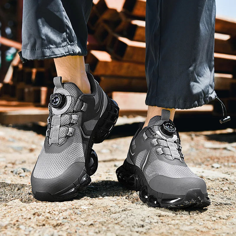 Trendy Steel Toe Shoes Men's Women's Extra Large Size Labor Protection Shoes Anti-impact Lightweight Thick Bottom