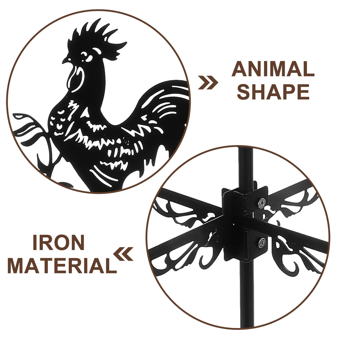 Weathervane, Metal Outdoor Garden Ironwork, Roof Courtyard Garden Decoration, Creative Furniture Chicken, Witch, Housewares New
