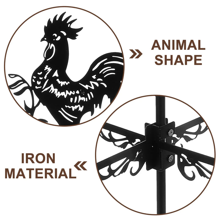 Weathervane, Metal Outdoor Garden Ironwork, Roof Courtyard Garden Decoration, Creative Furniture Chicken, Witch, Housewares New