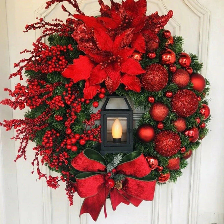Christmas Wreath for Front Door Red Gold Window Wall Door Decorations 2024 Christmas Garland Ornament Guirnalda Navidad