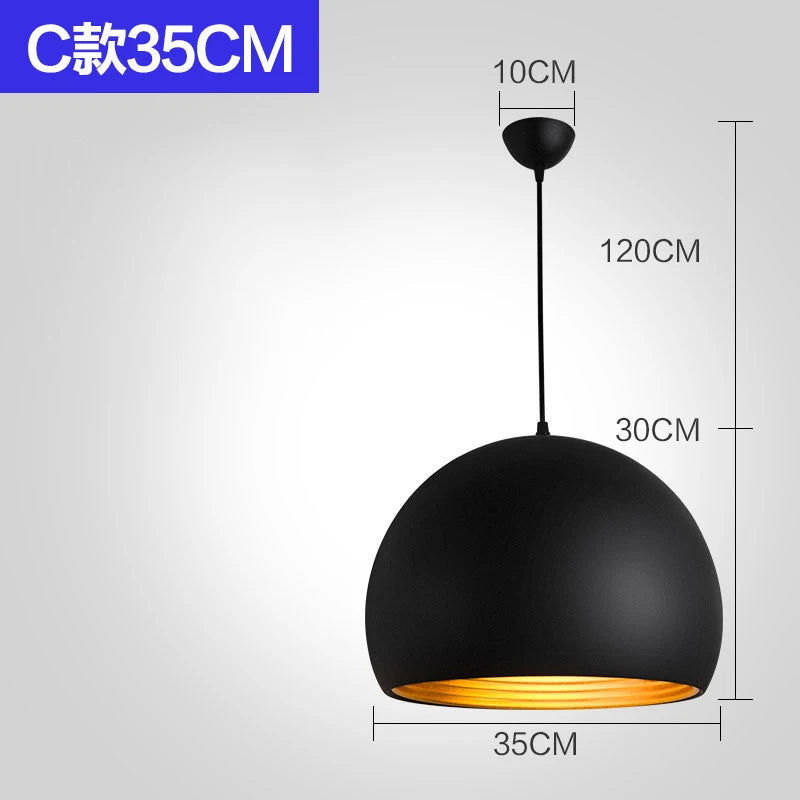 Nordic Retro Industrial Black Ceiling Pendant Lamp E27 for Restaurant Dining Table Bar Decorative Lighting Fixture