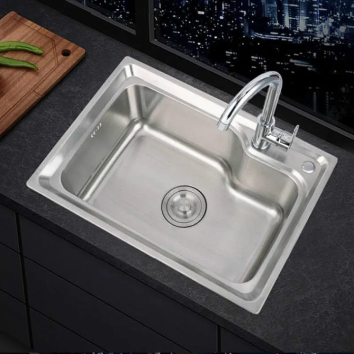 Thickened Sink 304 Stainless Steel Sink  Kitchen Sink Single Sink Basin Sink Single  Large Single Slot Set Wy5
