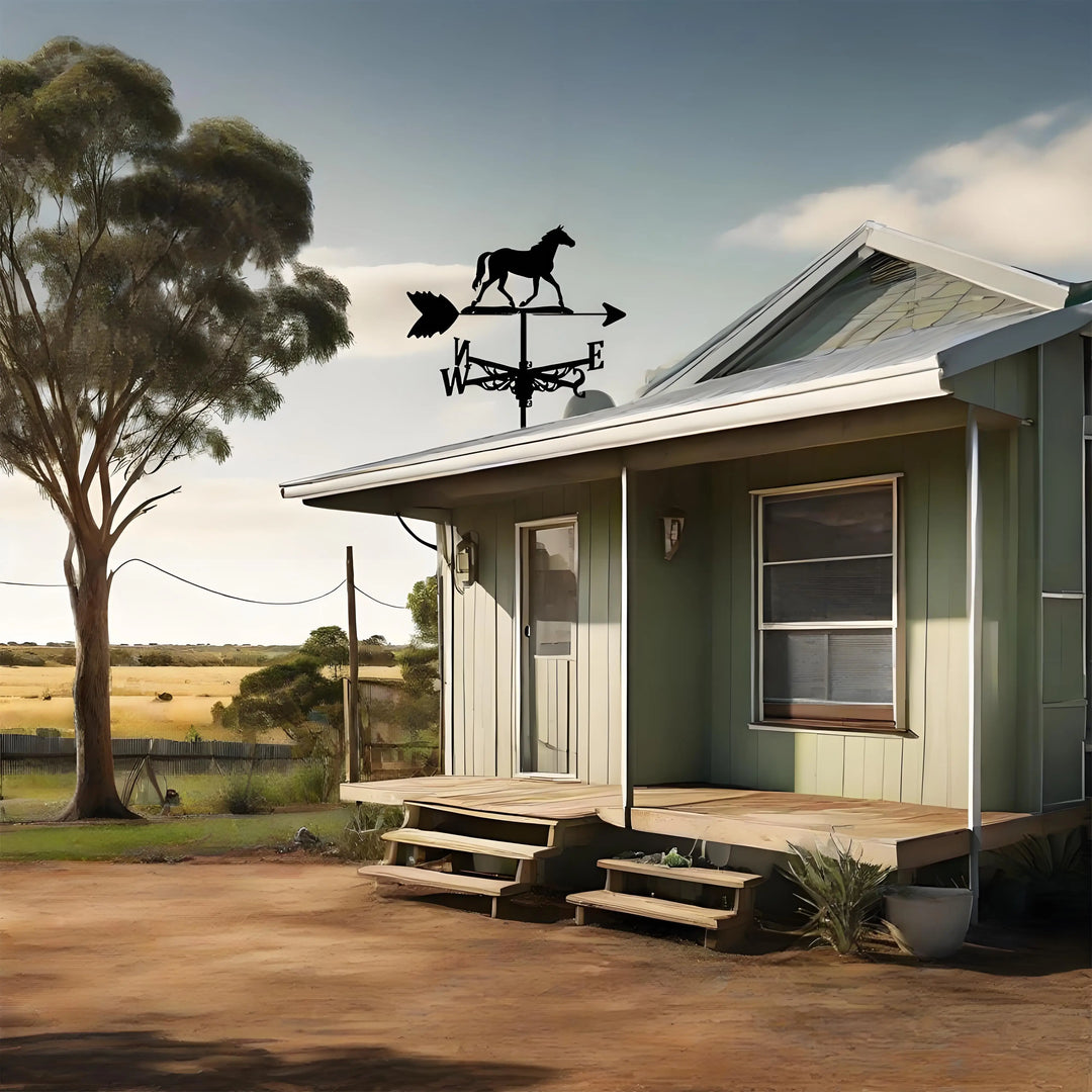 Weather Vane Metal Weathervanes Wind Direction Indicators, Metal Wind Vanes Signs for Roof Mount, Farmhouse Courtyard Decoration