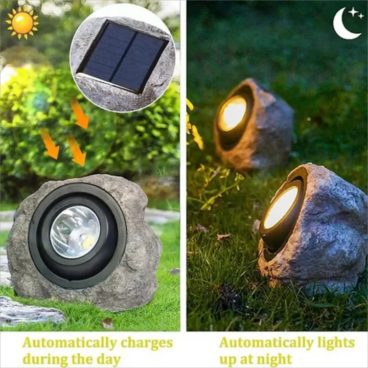 Courtyard Landscape Spotlight Outdoor Lighting Courtyard Imitation Stone Landscape Lamp Waterproof Resin Rock Stone Solar Lam