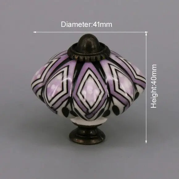 One Piece Vintage Ceramic Door Knobs for Cabinet Drawer, Closet Cupboard Wardrobe  furniture door  Pull Handle