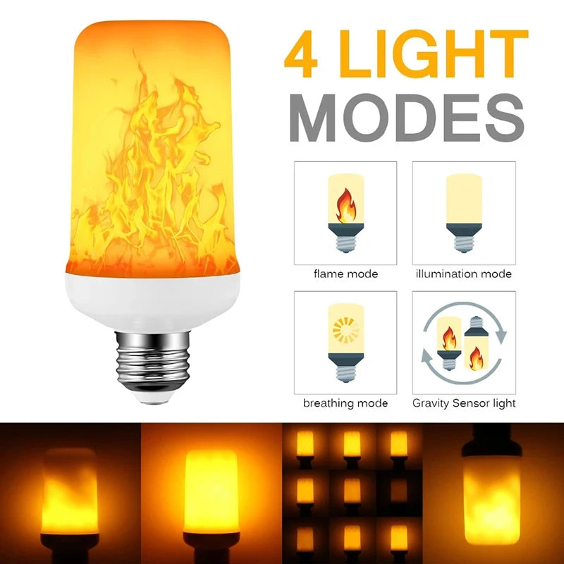 E27 LED Flame Lamps LED Flickering Fire Simulation Light E14 Dynamic Flame Effect Light Bulbs